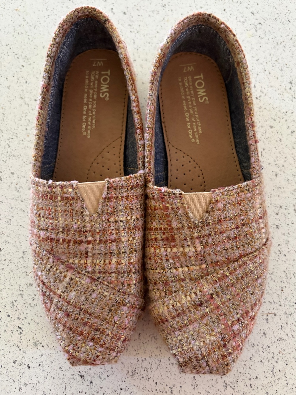 Tom’s Tweed Flats Size 7